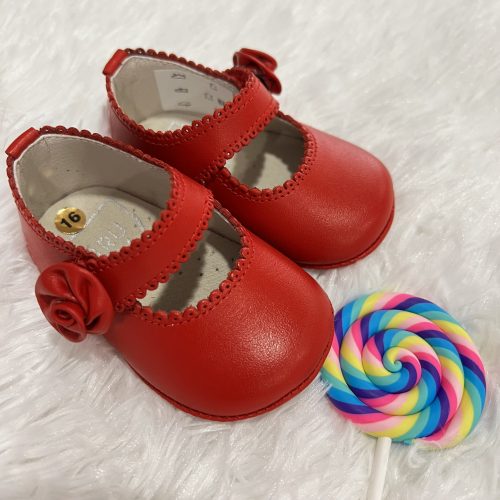 Zapato Bebé Niña Piel Rojo